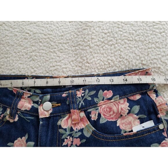 Gabby Isabella Womens Denim Floral Printed Pants Straight Leg Jeans Size 4 - Picture 5 of 9